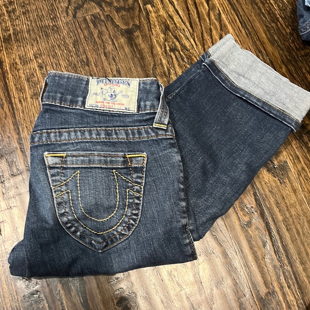 True Religion cuffed denim jeans